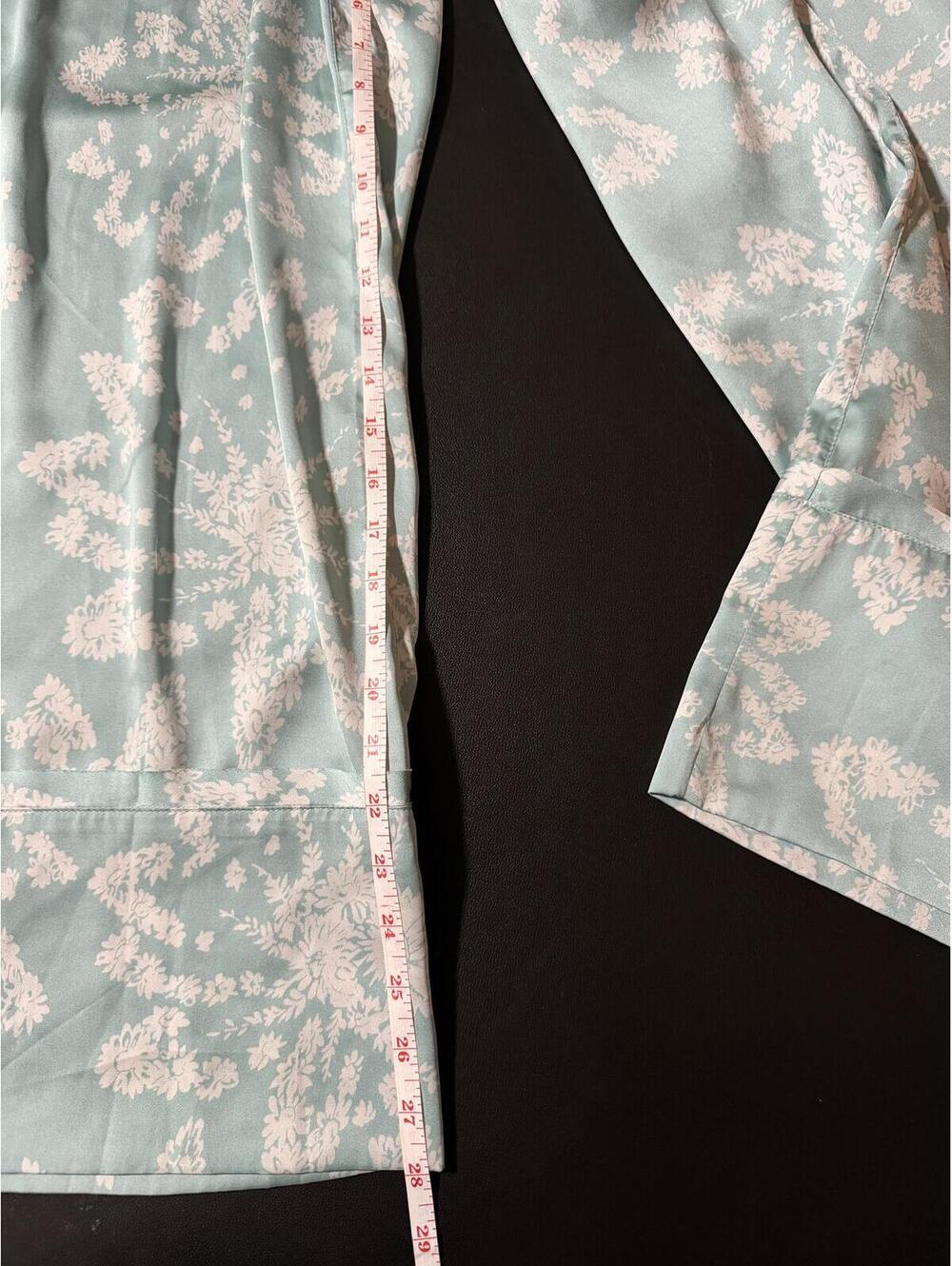 Free People Women’s Blue White Floral Wide Leg Cropped Pants Paperbag Waist - Picture 5 of 7